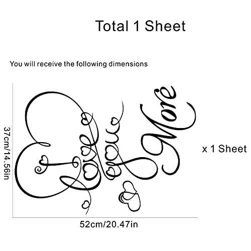 I Love You More Wall Decals Bathroom Wall Decals Vinyl Sticker ,Wall Stickers For Living Room Family Wall Decals Wedding Marriage Romantic Church Couple Life Inspirational Wall Decor Sticker(20.47''X14.57'') #TOP4