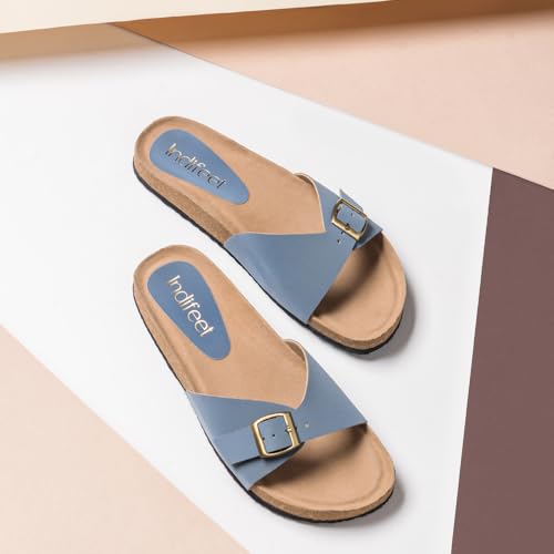 Image of Indifeet Daily Use Stylish Buckle Casual Cork Sandals for Women
