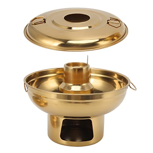 Olla caliente portátil de acero inoxidable para 1 persona color dorado miniatura 6