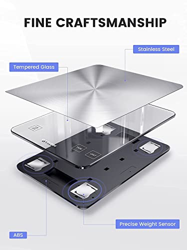 【Nasa-Grade】33Lb Food Kitchen Digital Scale,【Bread Meat Cookies Measures Precisely】Weight Grams And Ounces For Baking Cooking,1G/0.1Oz Precise Graduation,304 Stainless Steel,Waterproof Tempered Glass #TOP1