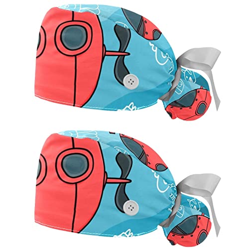 Chapeaux bouffants casquettes de travail respirantes JDEZ monde sous-marin pour hommes femmes