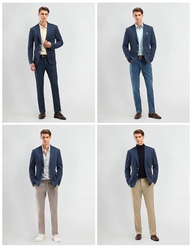 Image of Arrow Textured Slim Fit Blazer for Men - Button Closure Formal & Casual Wear Mens Blazer