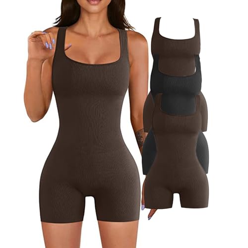 Body shaper pour femmes QHQQXN lot de 3 pièces côtelé sans manches