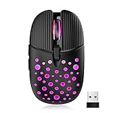 Wireless Gaming Mouse, 2.4G Portable Computer Mouse with Honeycomb Shell,Adjustable DPI, Silent Click, 7 Changeable LED Color Ergonomic Optical Gamer Mice for Laptop PC Gamer Computer Desktop (Black)