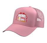 Nana of Both Coquette Baseball Softball Nana Grandma Trucker Hat with Adjustable Mesh Back, Pink