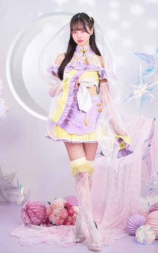[Malymoon]織姫 コスプレ 衣装 紫 パープル 黄色 イエロー マリームーン 8点セット【9679】 詳細画像5