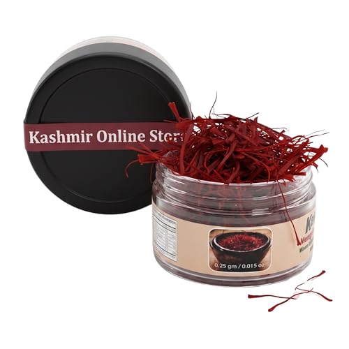 Image of Kashmir Online Store Original Saffron - Natural & Pure Finest Grade Kashmiri Kesar For Pregnant Women, Cooking, Face & Skin. (0.25g)