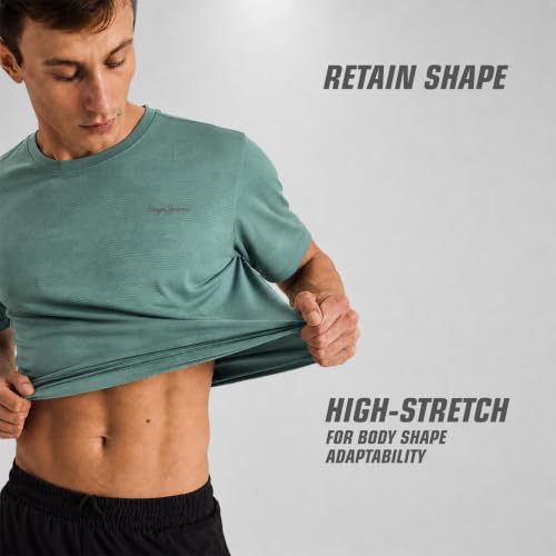 Image of Pepe Jeans Men's Solid Polyester Regular Fit Athleisure T-Shirt | Durable Lightweight Performance Tee for Gym & Casual Use | Breathable Quick-Dry Fabric | Round Neck | Short Sleeves | Sporty Comfort