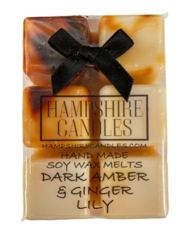 Dark Amber and Ginger Lily Wax Melt | Highly Scented | 100% Eco Soy Wax, Cruelty & Vegan Free | (Approx. 80g)