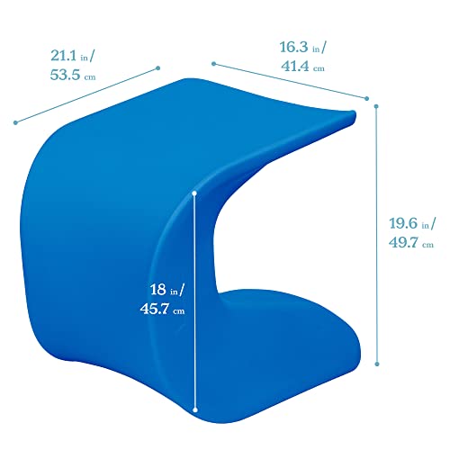 Image of ECR4Kids Wave Seat Perch Stool, 18in - 19.6in Seat Height, Flexible Seating, Blue