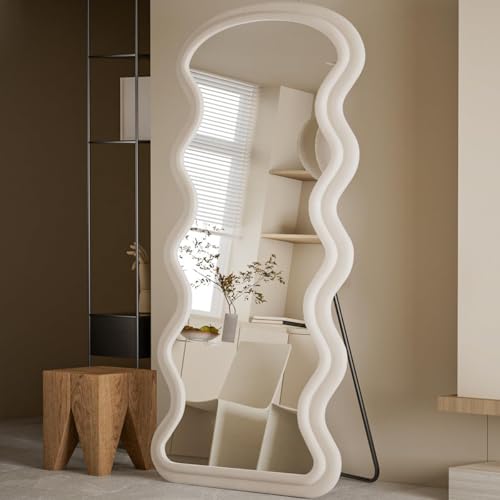 Image of Koonmi 71 inchx32 inch Wavy Mirror Full Length, Flannel Full Body Mirror