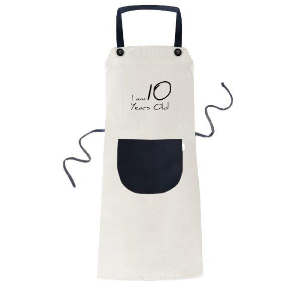 Tablier 10 ans age young cooking beige réglable avec poche de cuisine pour enfant
