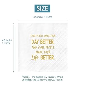 Thank you gifts napkins inspirational gifts for women men coworker birthday party decorations supplies for women best friend daughter mom some people make your day better 45x45in 50pcs  urban country home decor