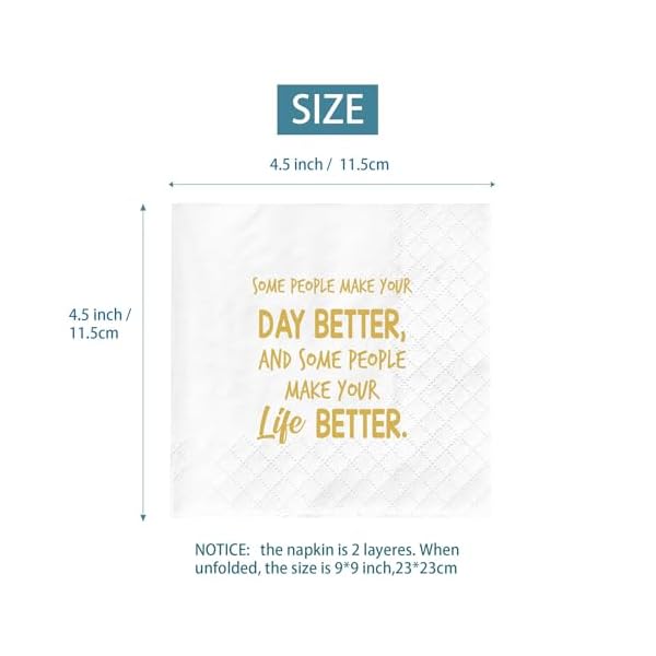 Thank you gifts napkins inspirational gifts for women men coworker birthday party decorations supplies for women best friend daughter mom some people make your day better 45x45in 50pcs  urban country home decor