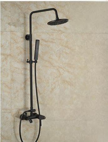 Pomme de douche pluie ronde Gowe 20,3 cm à jet large et robinet mitigeur de baignoire mural