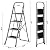 Smartxchoices 4 Step Ladder Folding Step Stool with Handgrip Wide Anti-Slip Platform, Lightweight Steel Ladder,330 lbs Load Capacity, Portable Steel Step Stool for Home Kitchen Shop, Gray