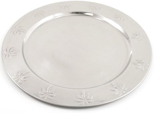 Stainless Steel Palm Tree Charger Plate, Set of 4