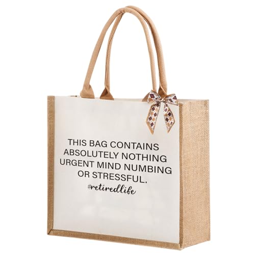 GOLDCROW Retirement Gift for Woman Coworker Retirement Gifts for Women Canvas Tote Bag Happy Retirement Present Keepsake for Retired Teacher Retirement Party Decorations Supplies