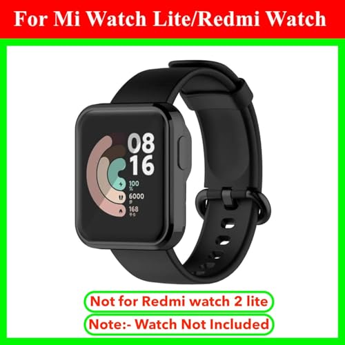 Image of Removable Screen Protector Watch Case Cover Compatible with Amazfit | Realme | Redmi Anti Scratch 360 Full Bumper Cover Shockproof Cases for Men and Women (Redmi Watch Lite (1.4 inch) (Black))