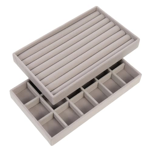 FOMIYES 2pezzi Vassoio Espositivo Per Impilabile Organizer Per Orecchini Custodia Per Orecchini Contenitore Per