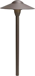 Kichler Lighting 15310AZT 1-Light 12-Volt Dome Path and Spread Light, Textured Architectural Bronze