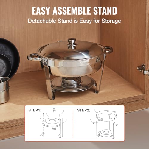 Vevor CHAFING DISH BUFFET SET 6 QT Chafing Dish Buffet Set, 6 Qt 4 Pack, Stainless Steel Chafer thumb #3