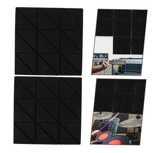 ibasenice 4pcs Paneles Acústicos Autoadhesivos de Alta Densidad Resistente al Fuego para Aislamiento Sonoro en Estudios, Teatros, Oficinas y Salones miniatura 5