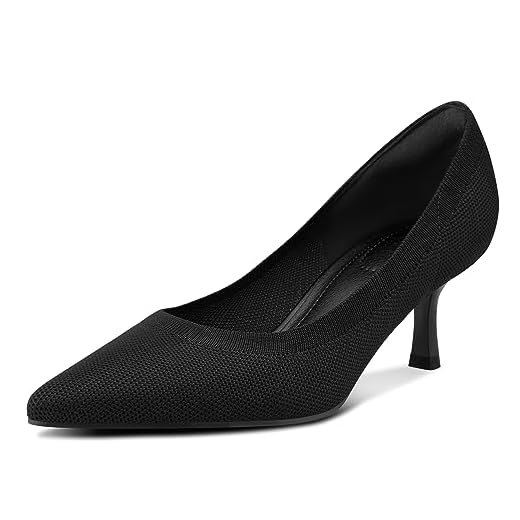 mysoft Kitten Heels for Women Low Heel Pumps 2 Inch Closed Toe Wedding Dress Shoes