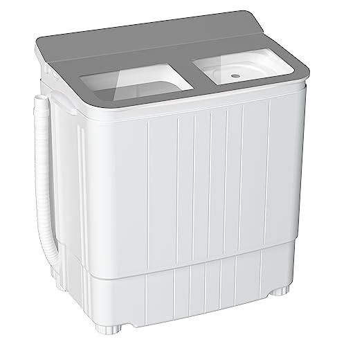 Atripark Portable Mini Washing Machine, Atripark Compact 14.5Lbs Twin Tub Washer And Spin Dryer Combo, Timer Control With Soaking Function Ideal For Dorms, Apartments, Rvs, Camping Etc, Grey #TOP9