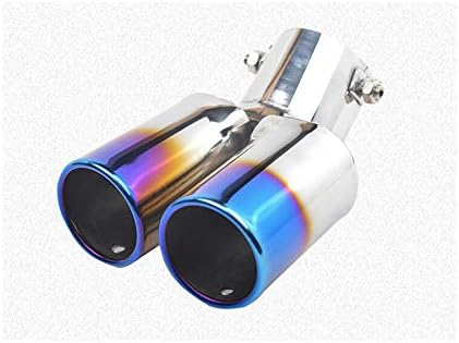1pcs Blue Double Exit Stainless Steel Exhaust Tail Rear Muffler Tip Tailpipe Trim compatible For Chevy Cruze Sedan 2010 2011 2012 2013 2014 2015 2016 2017 2018 2019 2020 2021 2022 2023 2024 2025