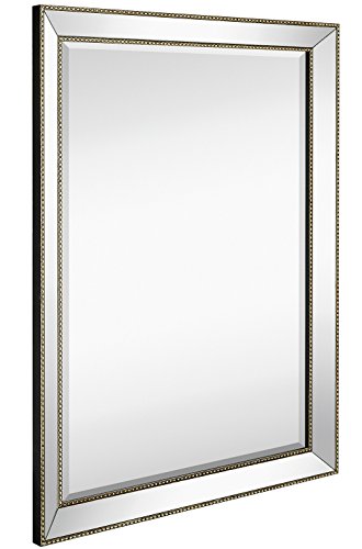 Hamilton Hills 30 x 40 Modern Silver Framed Beveled Mirror - Horizontal/Vertical Hanging