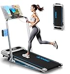 Laufband für Zuhause, FOUSAE 5 in 1 Walking Pad, 12km/h Klappbar Laufband mit 9% Steigung, 2.75HP Walking Machine mit LED-Anzeige, Fernbedienung und App, 12 HIIT, Bis 160 kg, Keine Installation