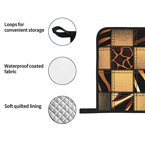Denim Patchwork 4-Piece Set Of Heat Resistant Oven Gloves And Pot Covers For Kitchen Cooking And Baking #TOP5