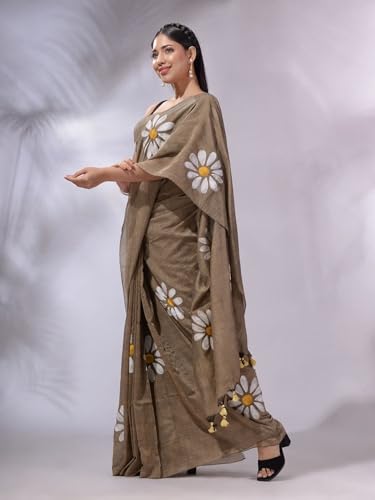 Image of Yashika Women's Georgette Floral Printed Saree With Unstitched Blouse Piece |saree for Women | New Sari | Saree