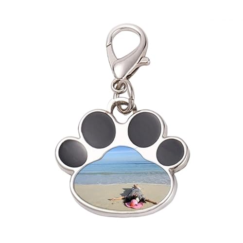 DIYthinker?Ellie Yao Beautiflu Girl Picture Beach Sun Sea Pet Tag Keychain Dog Cat ID