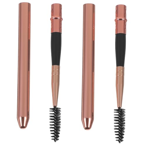 minkissy Rose Gold Eyelash Curling Wand 2pcs Lash Brush Mascara Makeup Tools Easy Operation