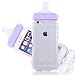Generic Baby Bottle Cute 3D TPU Soft Pregnant Woman Milk Bottle Clear Case Lanyard Case Cover for iPhone 6 (Purple)