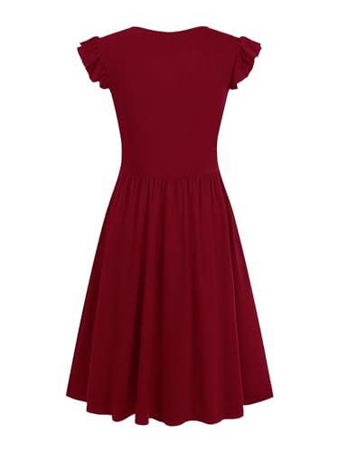 Image of HELYO Women's Summer Dresses Cute V Neck Ruffle Sleeve Cocktail Short Work Casual Dress with Pockets 648