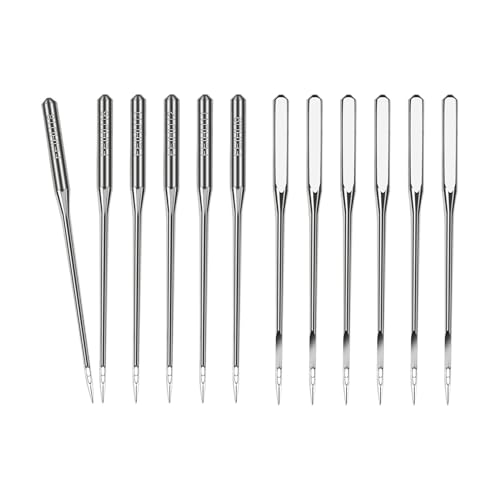 Juxiamal 80 PCS Universal Sewing Machine Needles 6 Sizes 65/9 75/11 80/12 90/14 100/16 110/18 Compatible with Singer Brother Heavy Duty Sewing Needles for Leather Embroidery Jeans