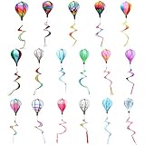 WYLZLKX Heißluftballon-Spinner, Regenbogen-Windsack, Windmühle für den Außenbereich, Garten, Hof, Dekoration, Wasserkastanie 04