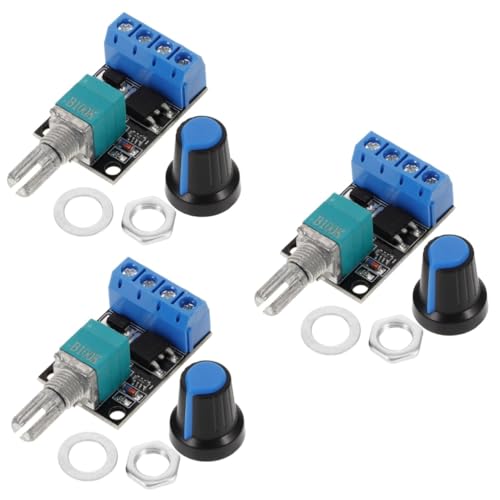Operitacx 3 Piezas Controlador de Pwm para Motor DC Regulador de Voltaje Ajustable Módulo Robusto con Protección contra Sobrecorriente para Motores Pequeños y Generadores