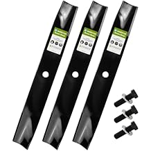 3 Pack High Lift Mower Blades with 3 Bolts & 3 Washers for 50" Toro TimeCutter SS5000 MX5060 Z5000, Fits 115-5059-03 110-6837-03 112-9759-03, 17.5 Inch Heavy Duty Steel Replacement Kit