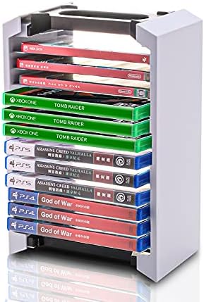 ECHZOVE PS5 Game Holder, PS5 Storage Tower, Video Game Storage Stand Compatible with PS5 PS4 Xbox Game Card Cases