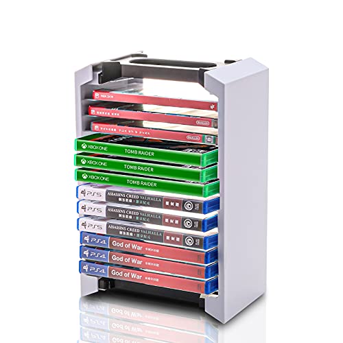 Echzove Ps5 Game Holder, Ps5 Storage Tower, Video Game Storage Stand Compatible With Ps5 Ps4 Xbox Game Card Cases #TOP6