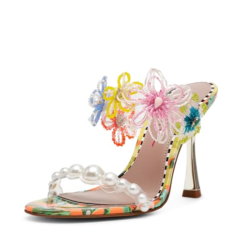 Betsey Johnson Women's Goldiee Heeled Sandal, Yellow Multi, 10 by Betsey Johnson - Used condition - CA$72.06