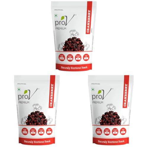Image of ProV Premium - Cranberry 250 gm| High Antioxidants, Dietary Fiber & No Gluten, Antioxidant Rich| Immunity Booster &Tasty,|Healthy& Quality Sweet Berries (Pack of 3)