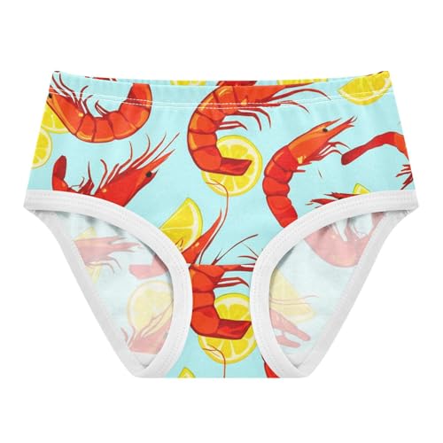 Cartoon Girls Underwear Toddler 2t Cotton Panties for Girl Red Shrimp Yellow Lemon Slices Blue Undies Kids Briefs