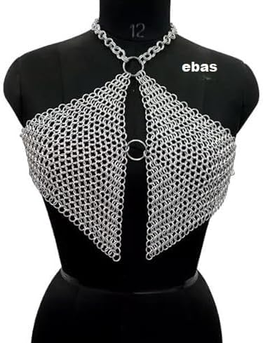 Maliss Chain Maille Top, Aluminum ring top womenswear, Chainmail ring top for women, Lightweight chainmail top, Festival wear chainmail top,