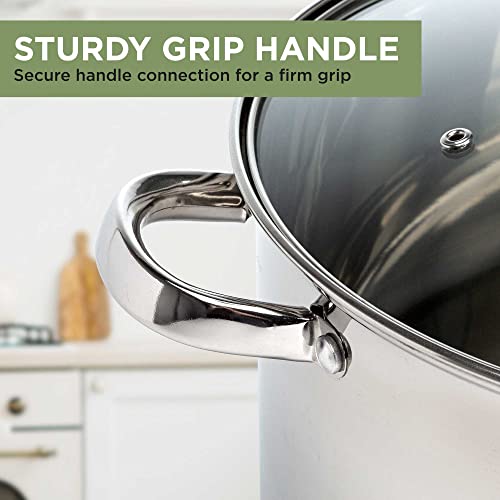 Ecolution ESTL-4512 Stainless Steel Stock Pot With Encapsulated Bottom Matching Tempered Glass Steam Vented Lids thumb #5