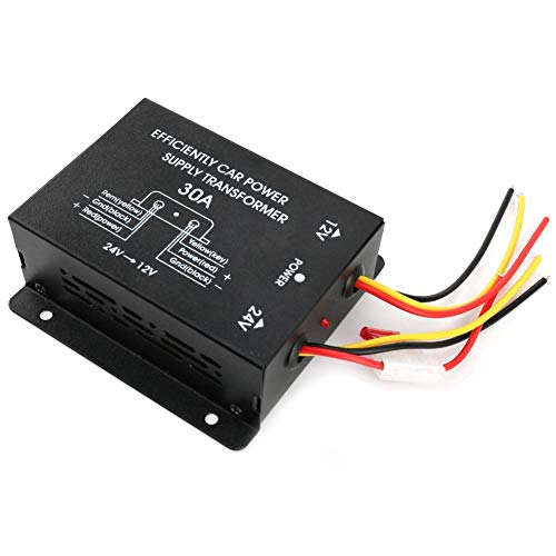 ACOGEDO Convertidor de Alimentación de Automóviles de Alta Eficiencia 30 A Bate BAJO Inverter 24V A 12V con Carcasa de Aleación de Aluminio para Sistemas de Vehículos y Automotriz